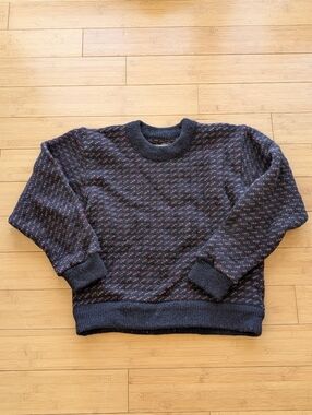 VTG 80s L.L. Bean Navy Birdseye Norwegian Wool Sweater